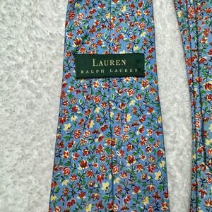 Lauren Ralph Lauren 100% Silk Tie Floral Made In USA AOP